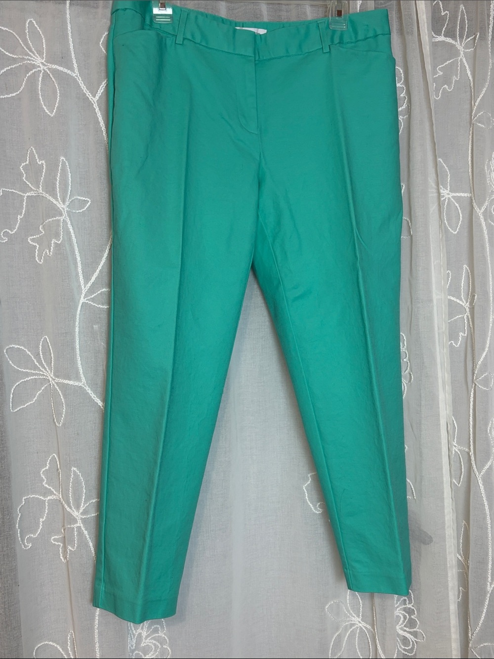 Liz Claiborne Turquoise Cotton Blend “Emma” cropped Pants